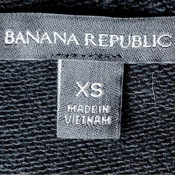 Banana Republic French Terry Rope Trim Tee in Dark Black/Gold/White Women’s XS - Picture 7 of 8